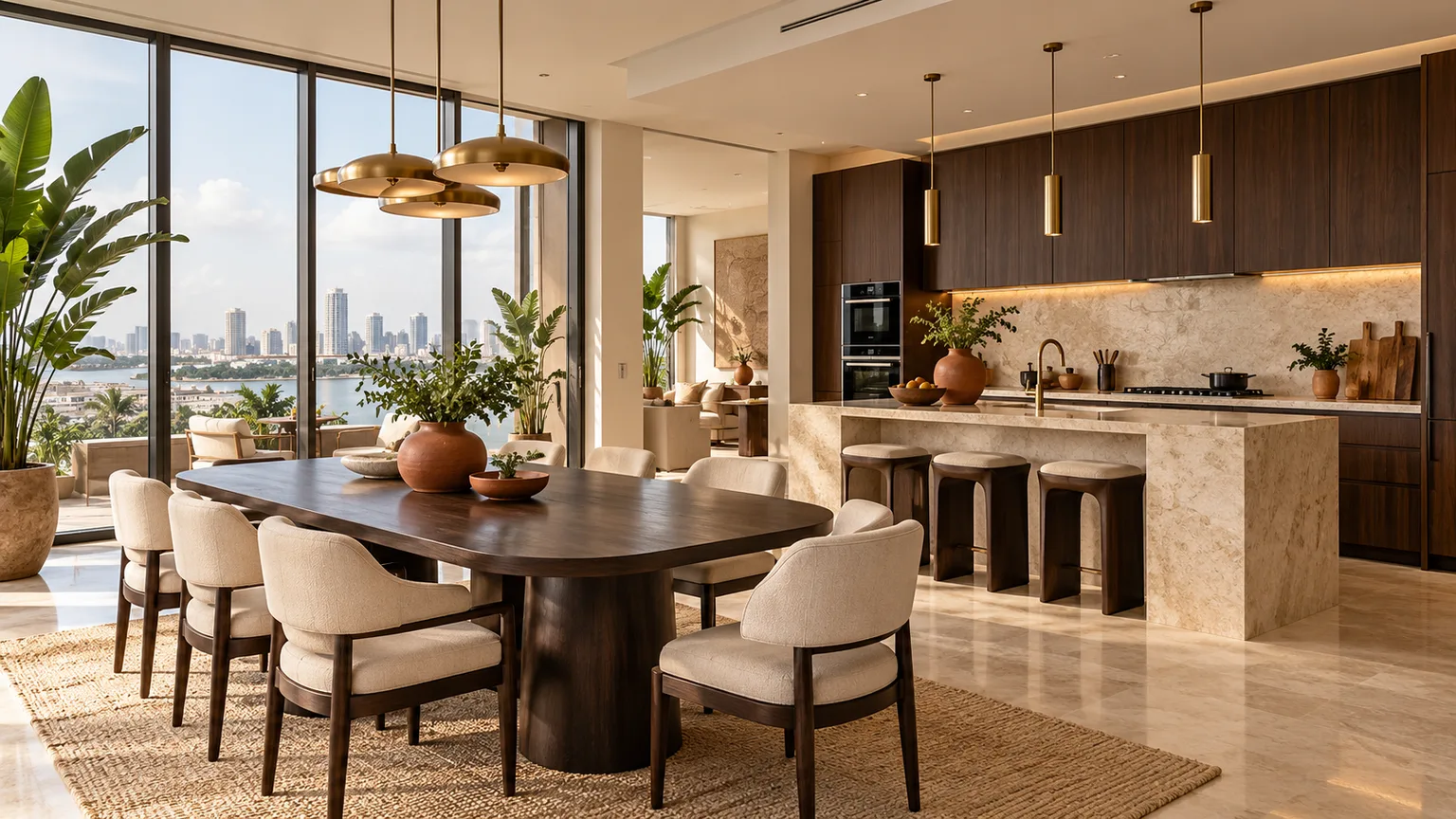 Kitchen prepared for a guest arrival